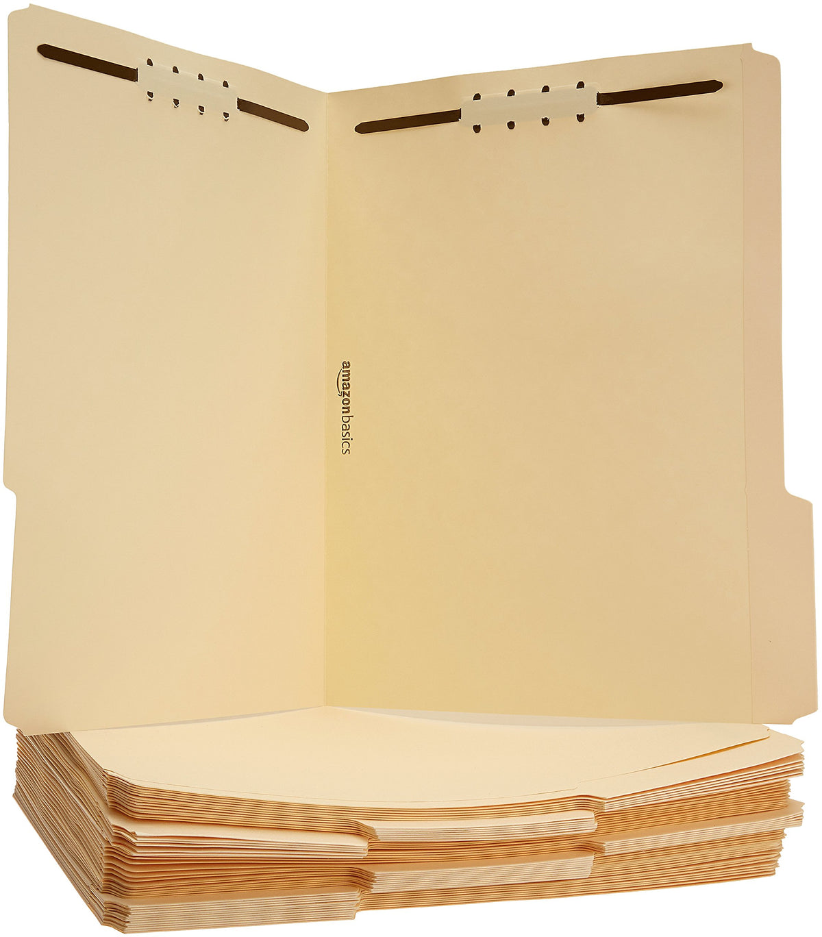 Amazon Basics Manila File Folders with Fasteners for Organized Filing, Letter Size, 100-Pack
