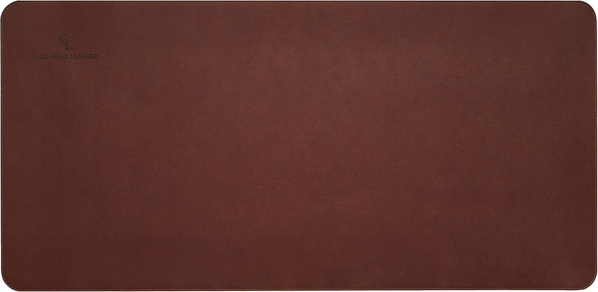Gallaway Leather Desk Mat, Office Writing Desk Pad, Large 36" x 17" Dark Brown, for Top of Desks, Gift Ready Elegant Computer Desk Cover Protector PU Leather
