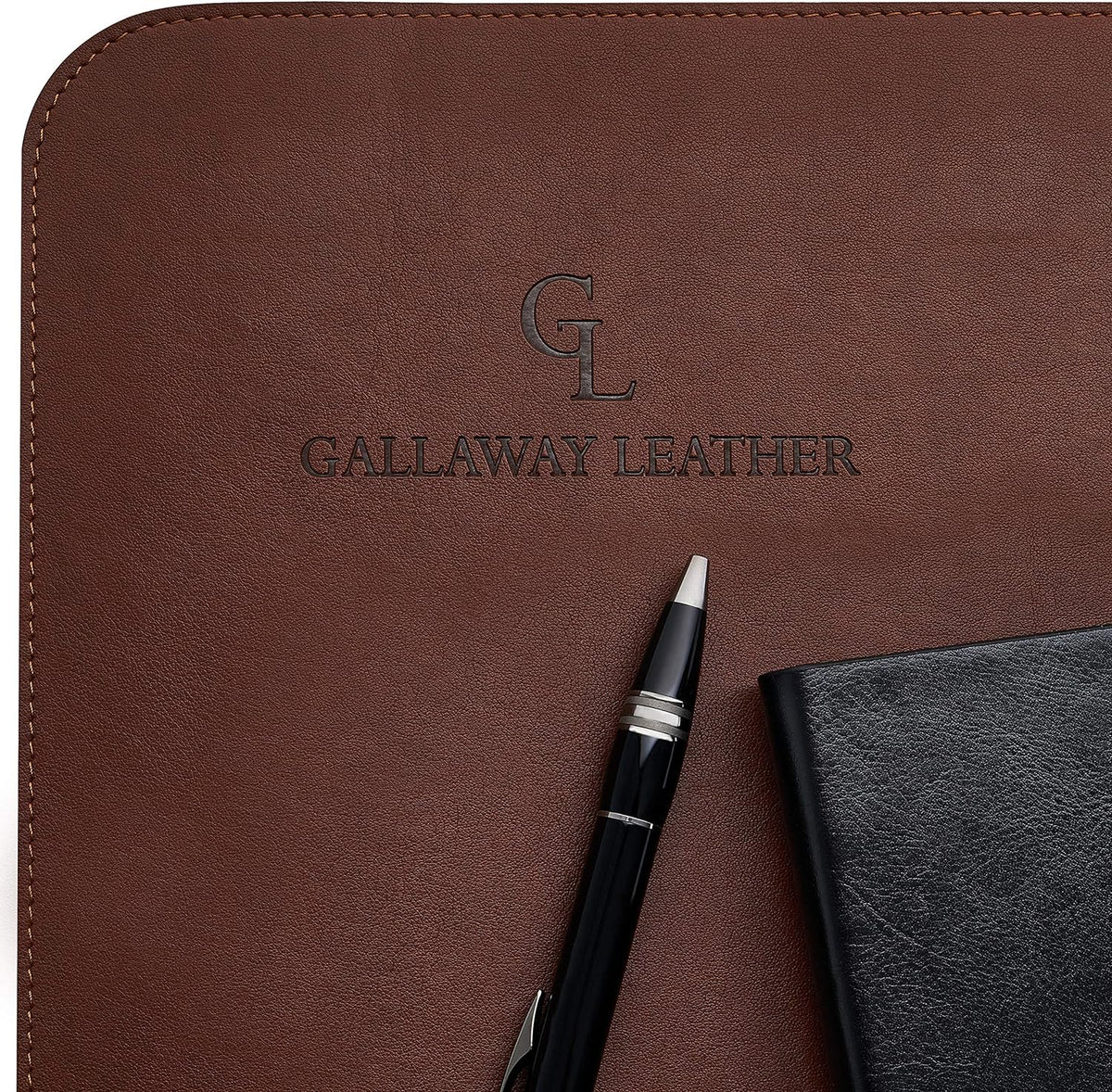 Gallaway Leather Desk Mat, Office Writing Desk Pad, Large 36" x 17" Dark Brown, for Top of Desks, Gift Ready Elegant Computer Desk Cover Protector PU Leather