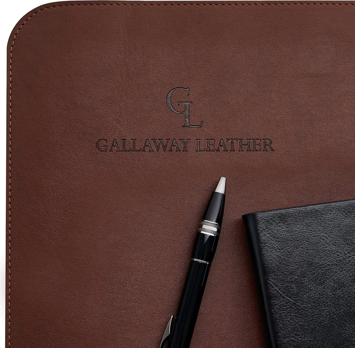 Gallaway Leather Desk Mat, Office Writing Desk Pad, Large 36" x 17" Dark Brown, for Top of Desks, Gift Ready Elegant Computer Desk Cover Protector PU Leather